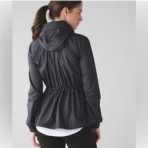 lululemon athletica Black Hooded Windbreaker Jacket